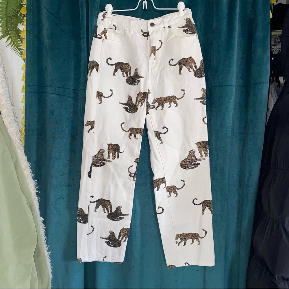 Leopard White Jeans 🤎🤎🤎